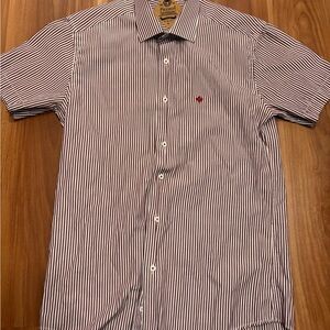 Classic Striped Button-Down Shirt - Black and White